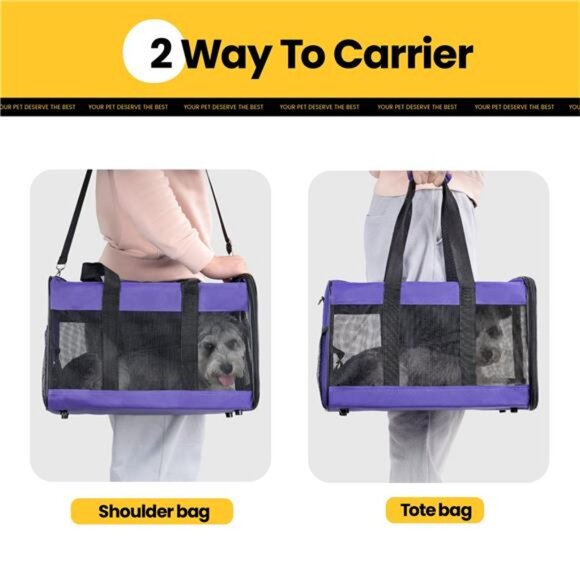 Large Cat Carrier,Foldable Pet Carrier with Soft-Sided and Safety - Picture 6 of 7